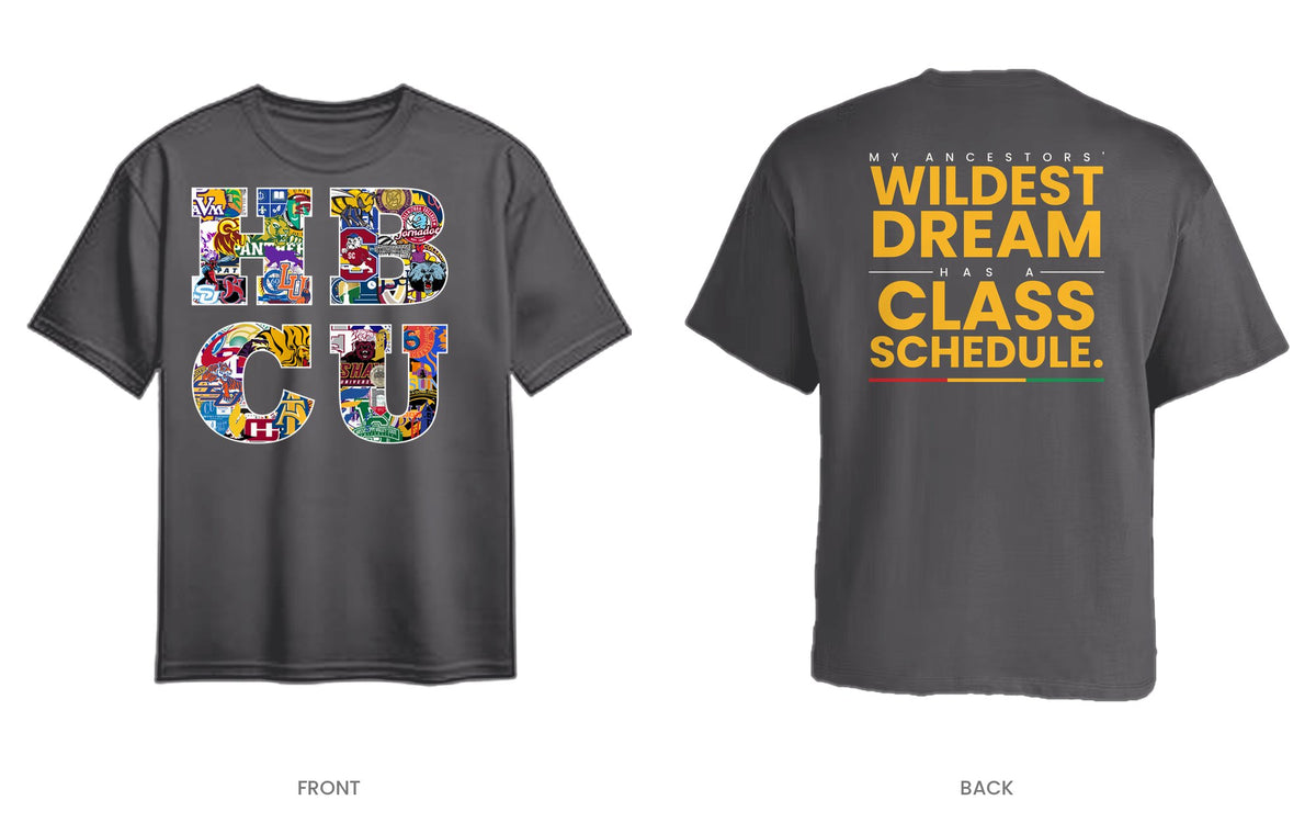 Charcoal tee, front and back, design 6