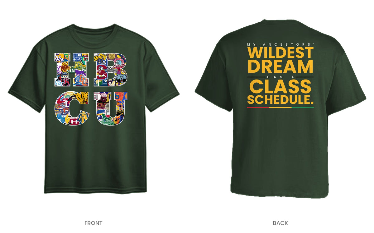 Forest Green tee, front and back, design 6