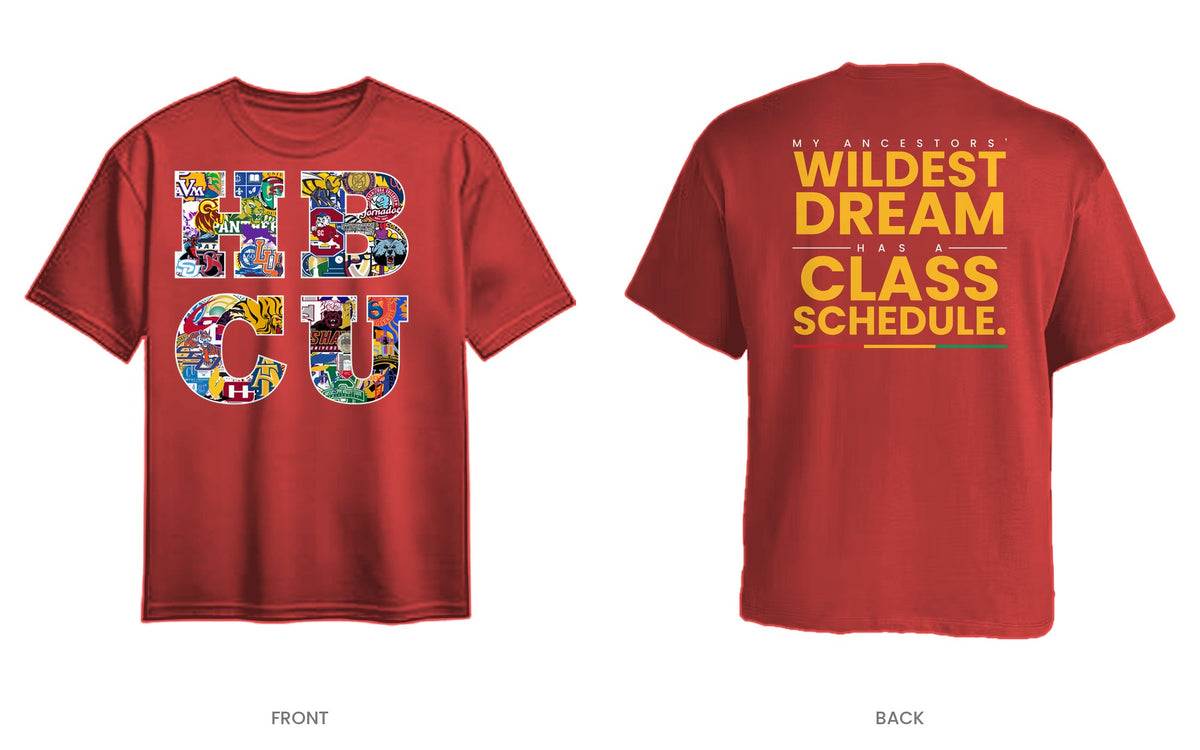 Red tee, front and back, design 6