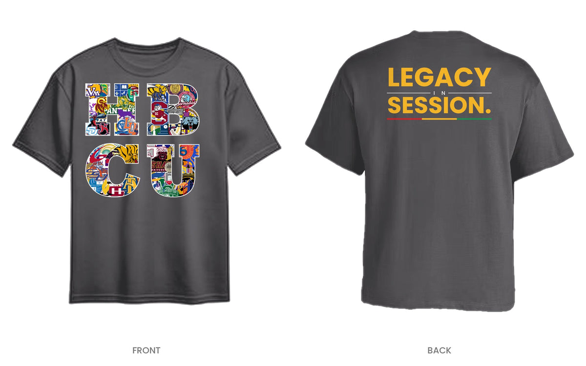 Charcoal tee, front and back, design 8