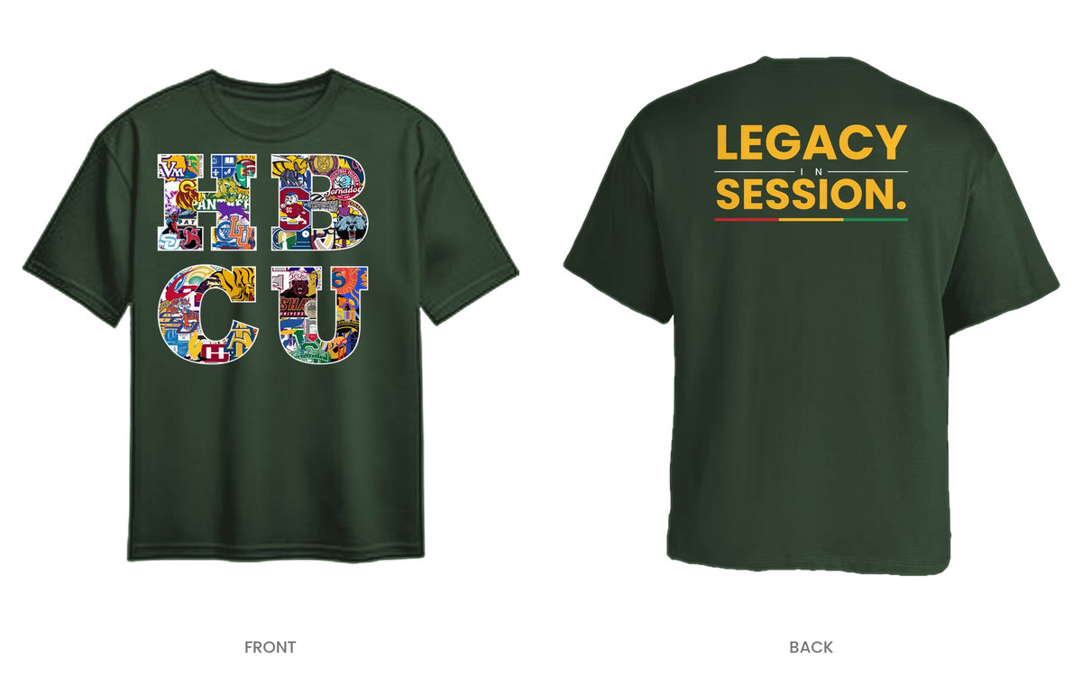 Forest Green tee, front and back, design 8