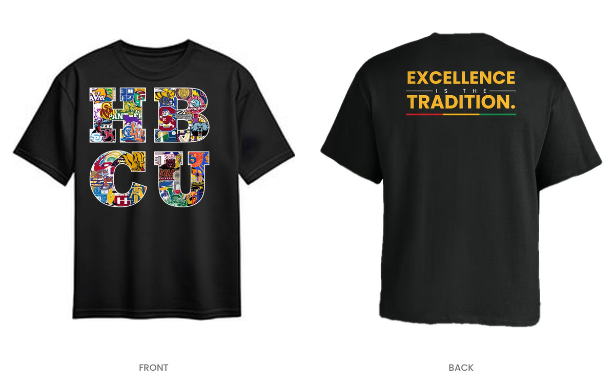 Black tee, front and back, design 9