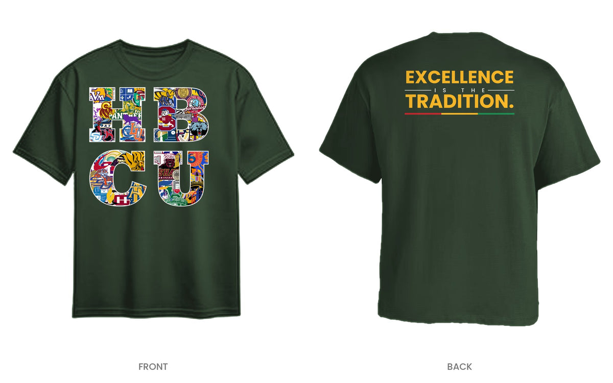 Forest Green tee, front and back, design 9