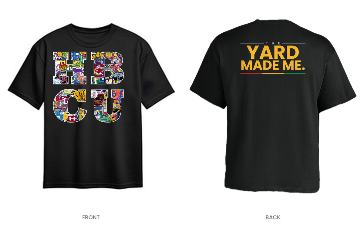 Black tee, front and back, design 10