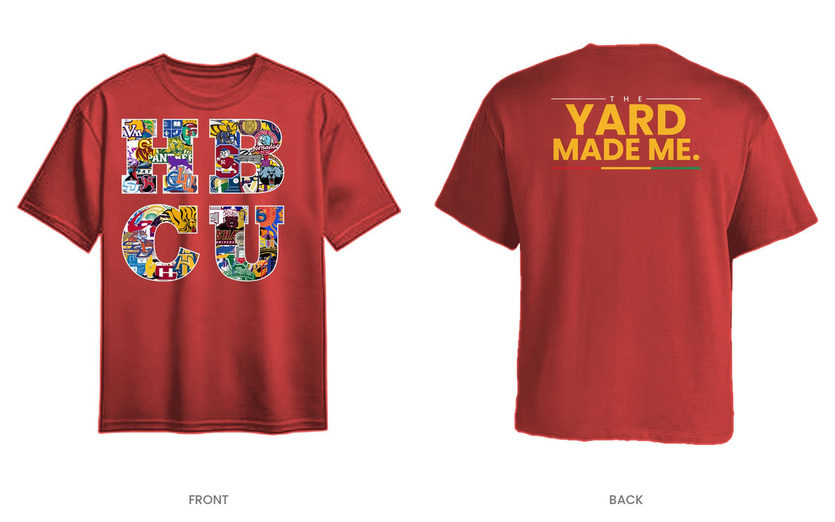 Red tee, front and back, design 10