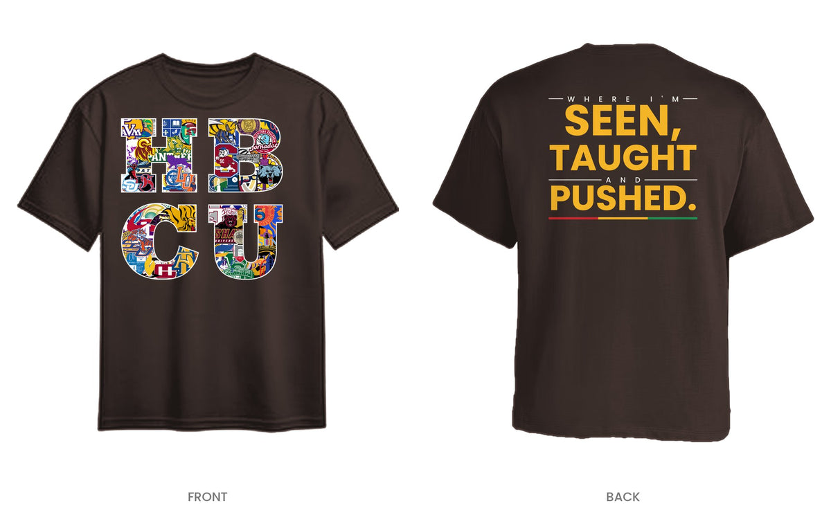 Dark Brown tee, front and back, design 12
