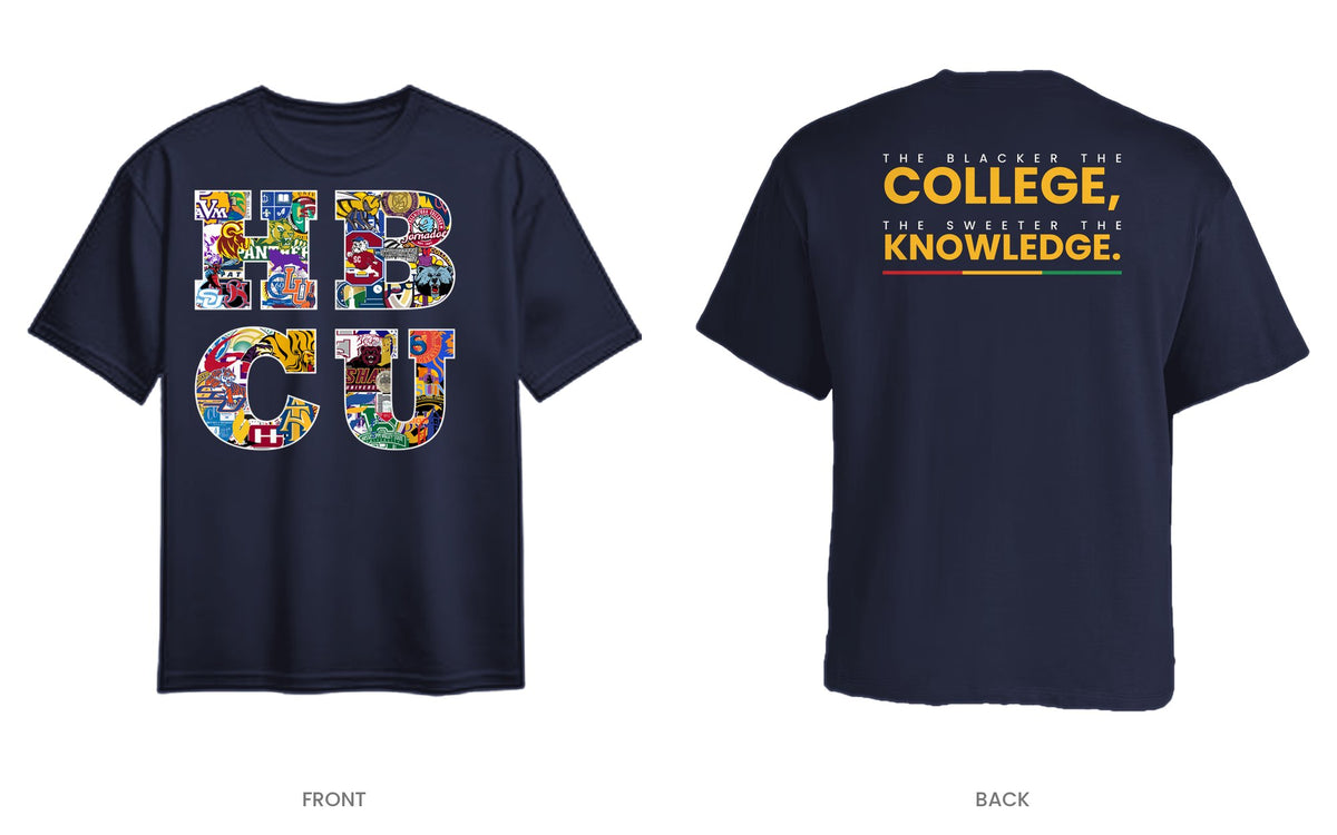 Navy tee, front and back, design 13