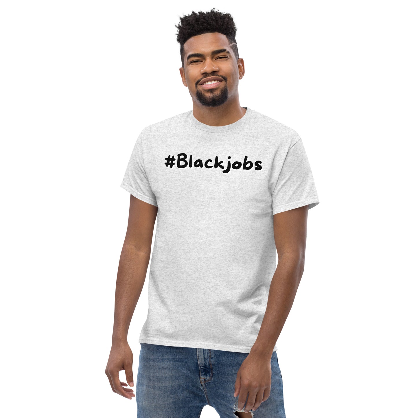 Black jobs T-shirt (Black writing)