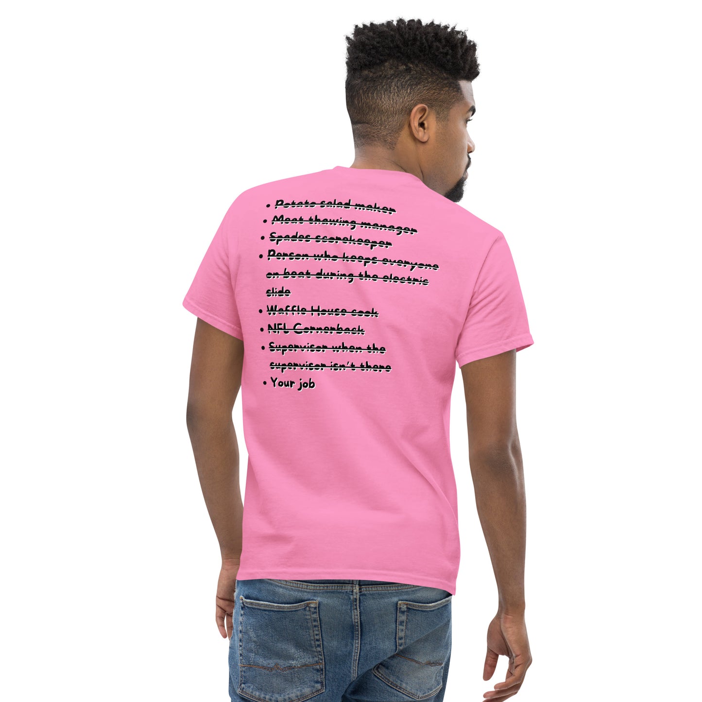 Black jobs T-shirt (Black writing)