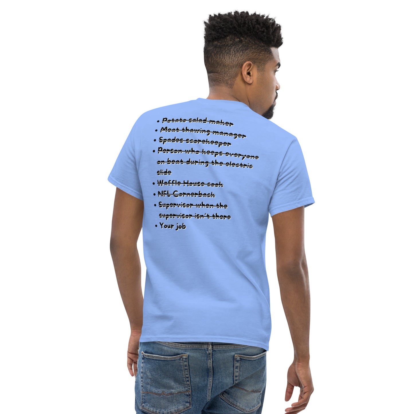 Black jobs T-shirt (Black writing)