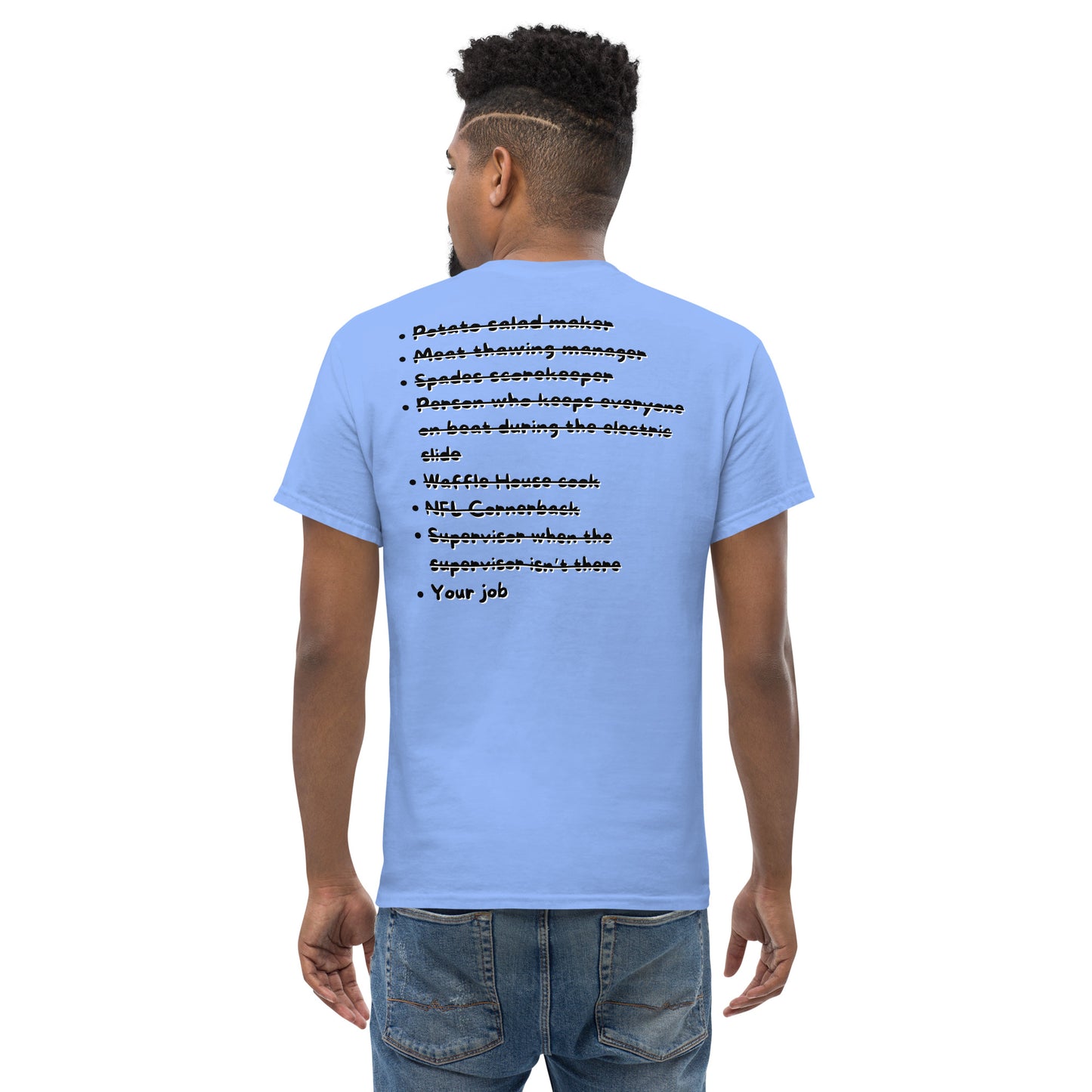 Black jobs T-shirt (Black writing)