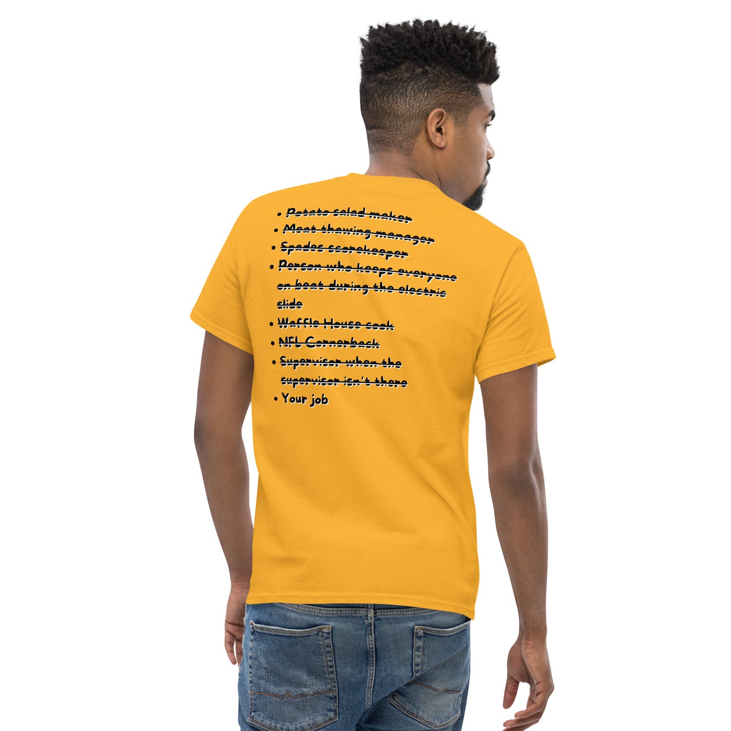 Black jobs T-shirt (Black writing)