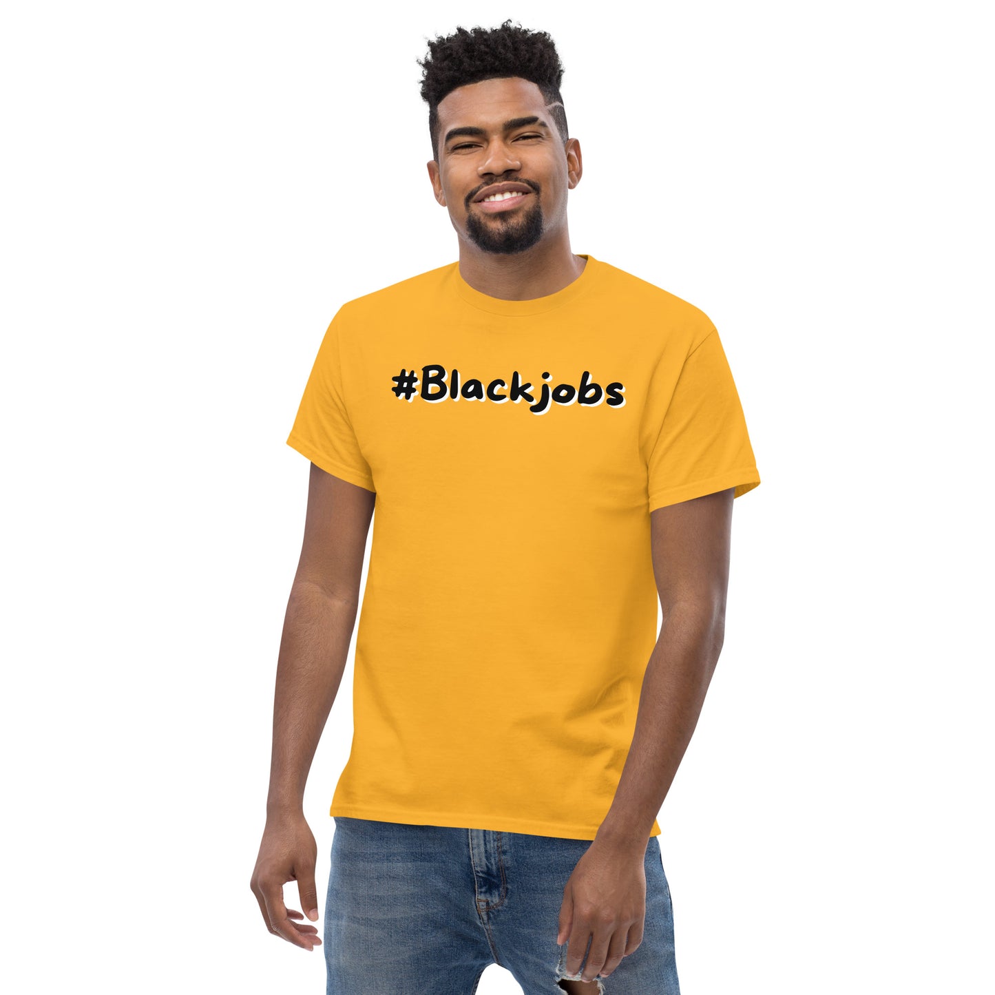 Black jobs T-shirt (Black writing)