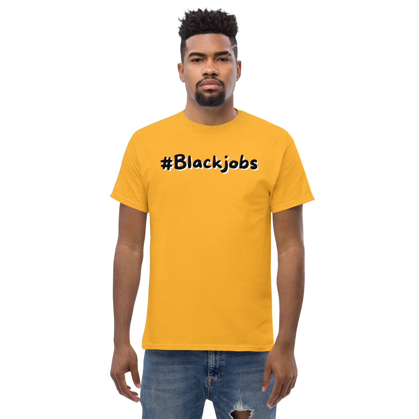 Black jobs T-shirt (Black writing)