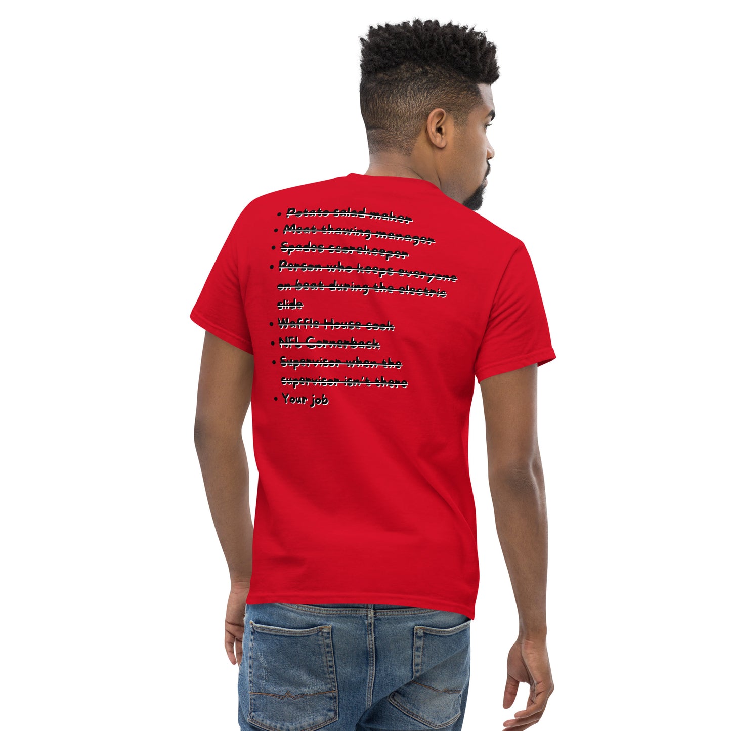 Black jobs T-shirt (Black writing)