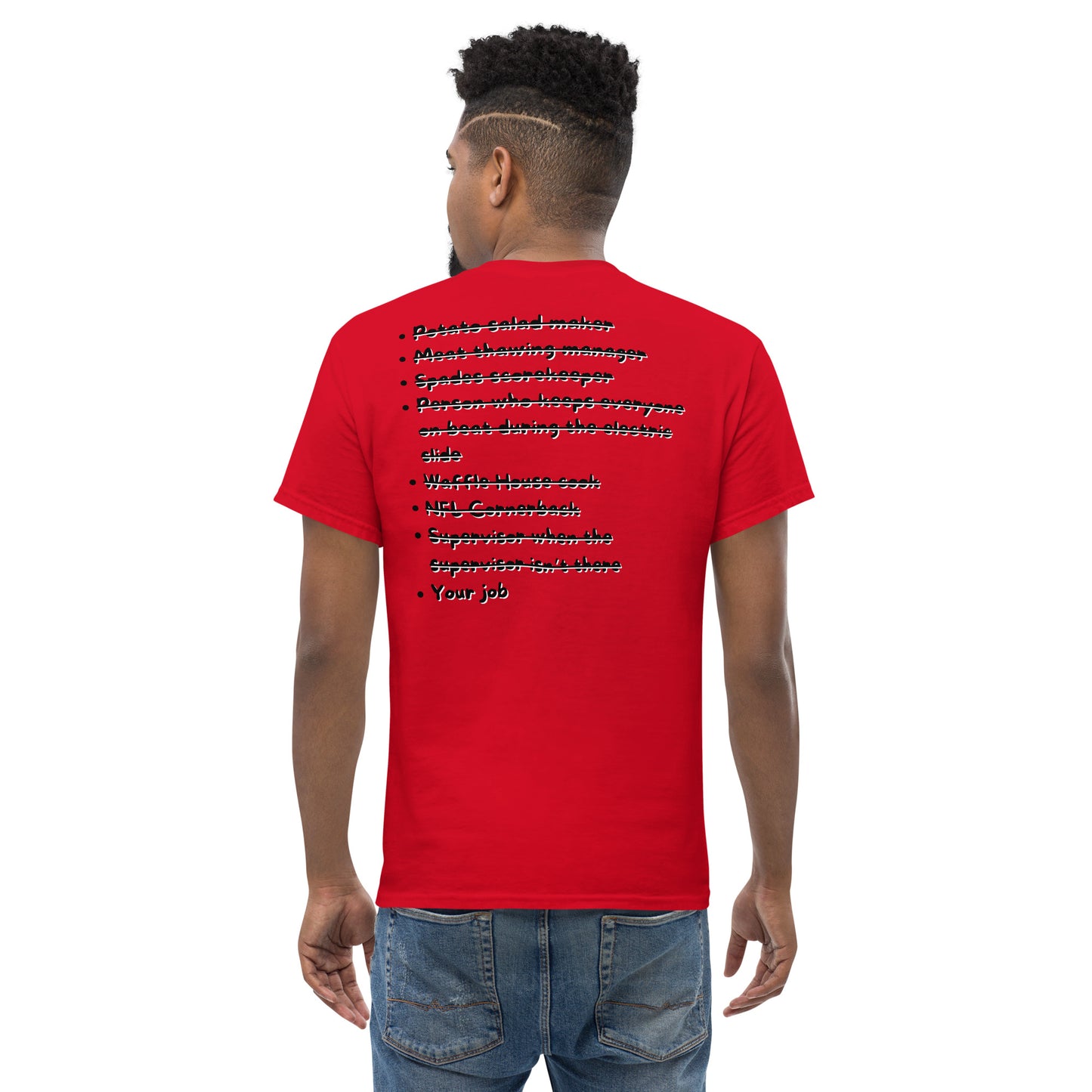 Black jobs T-shirt (Black writing)