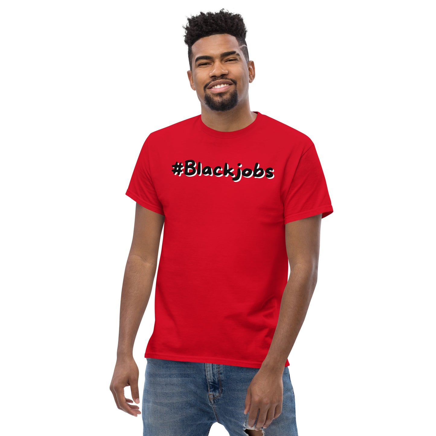 Black jobs T-shirt (Black writing)