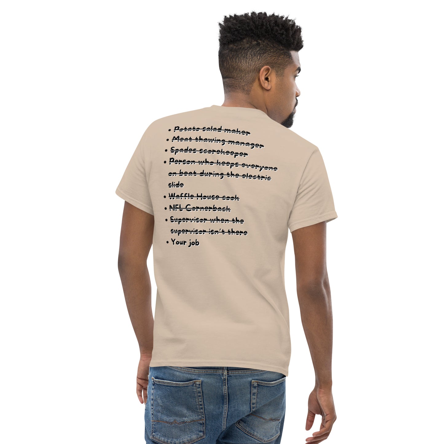 Black jobs T-shirt (Black writing)