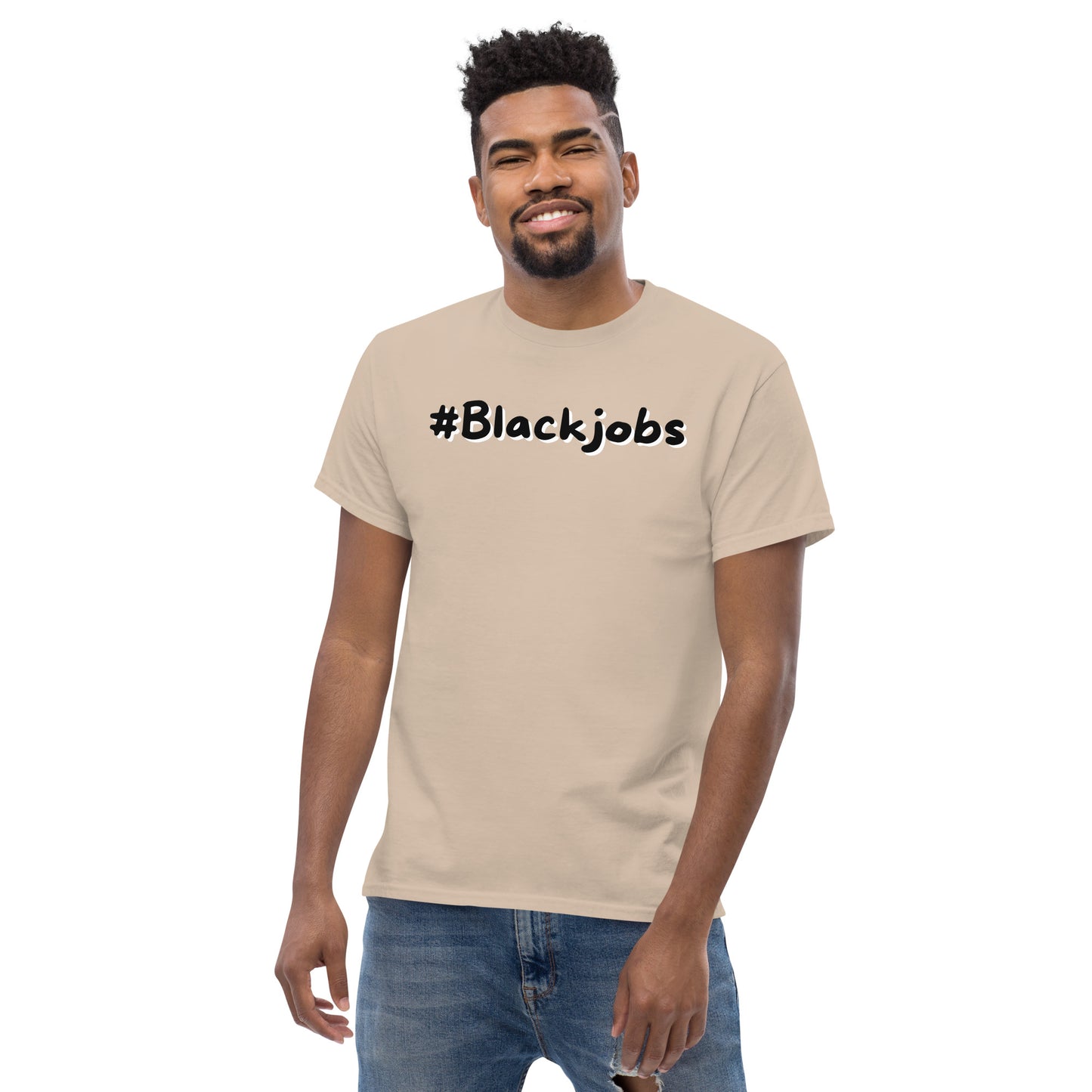 Black jobs T-shirt (Black writing)