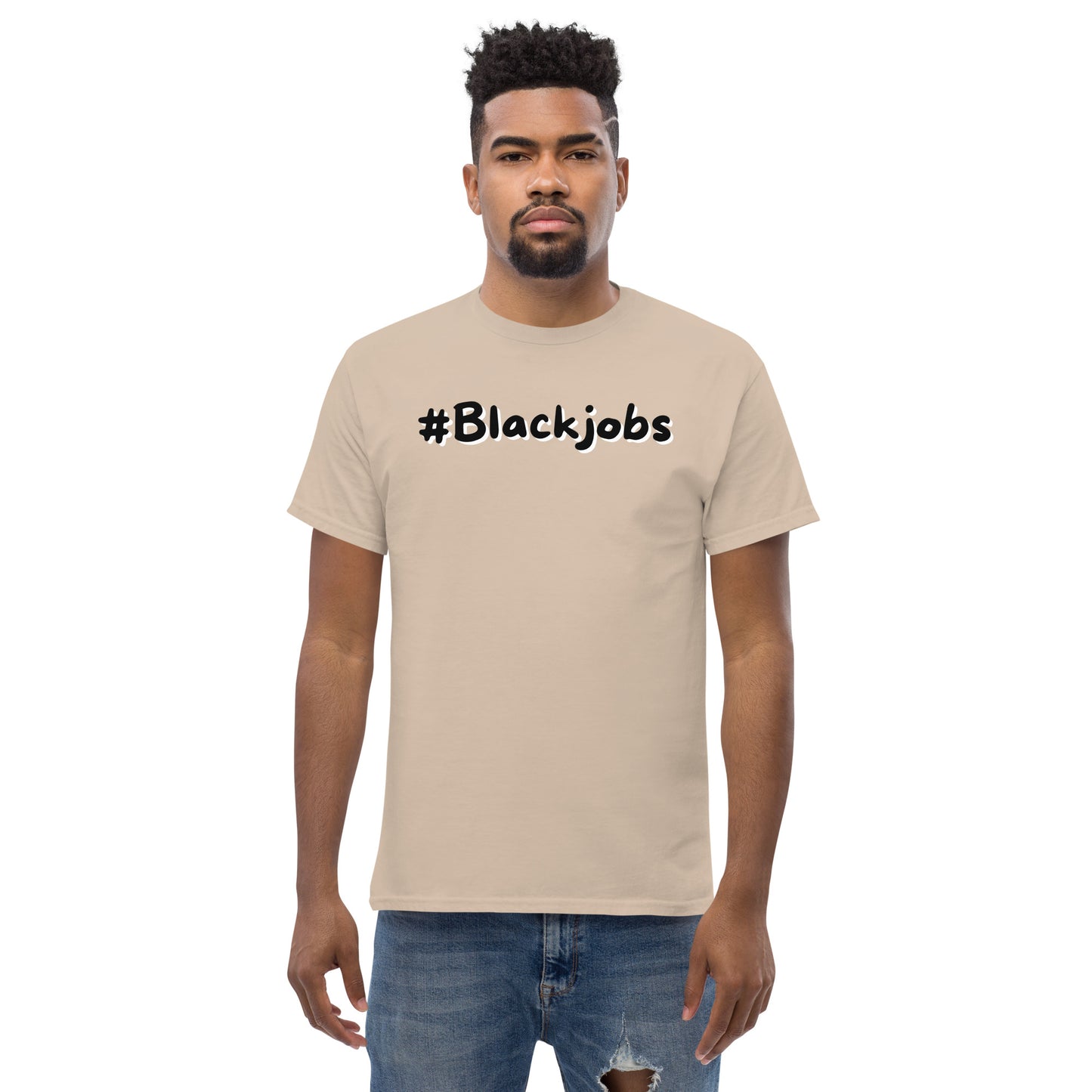 Black jobs T-shirt (Black writing)