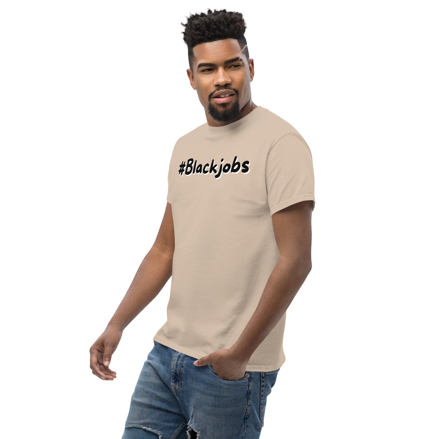 Black jobs T-shirt (Black writing)