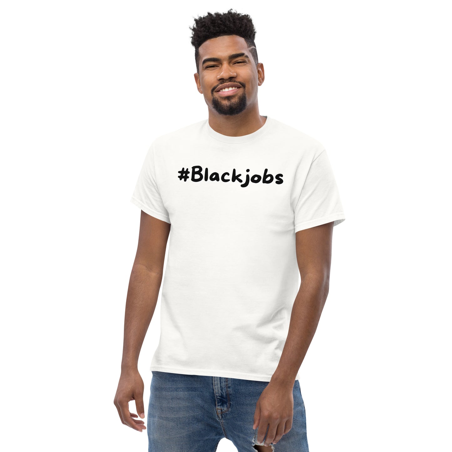 Black jobs T-shirt (Black writing)