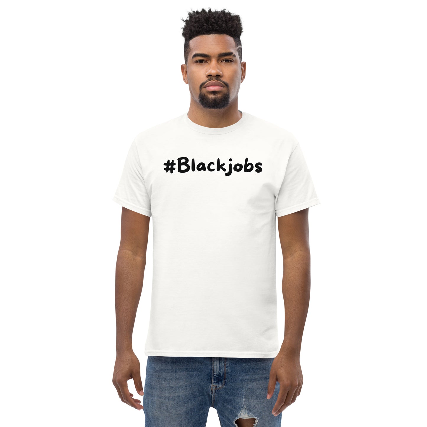Black jobs T-shirt (Black writing)
