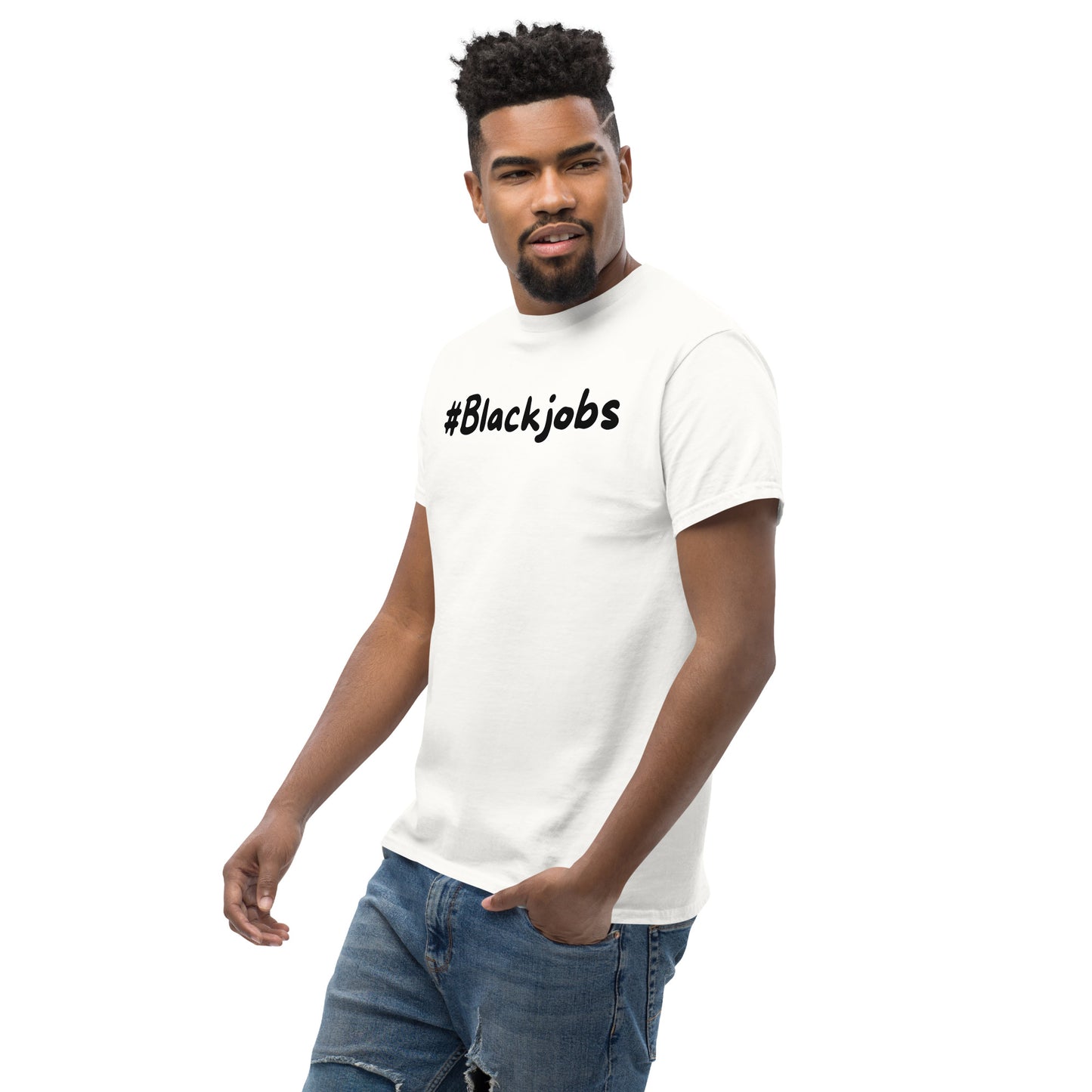 Black jobs T-shirt (Black writing)